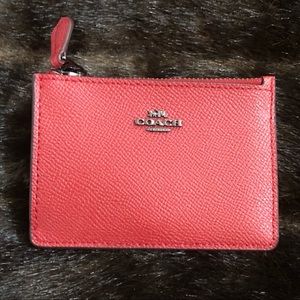 NWT Coach Mini ID/Change Purse red